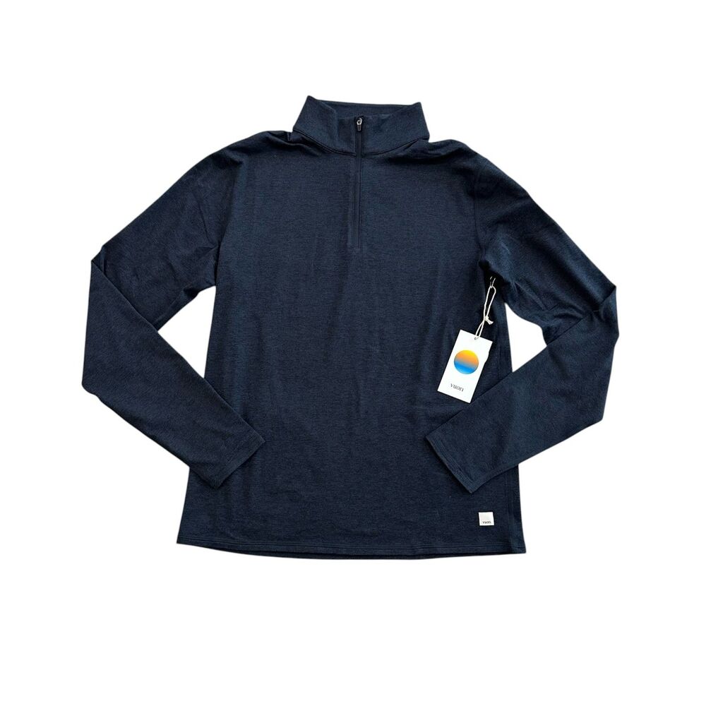 Vuori Ponto Half Zip Mock Neck Jacket in Ink Heather Size S